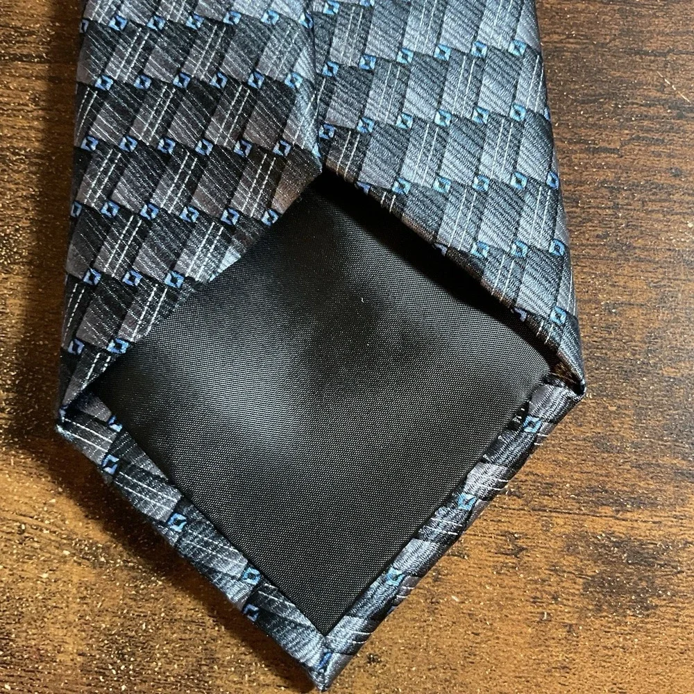 Men's‎ Arrow Silver Blue Necktie 100% Silk